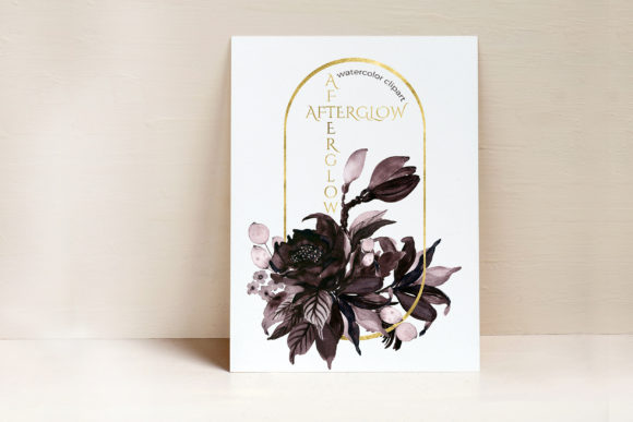 Afterglow. Dark Bordeaux Flowers Illustrations