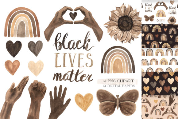 Black Lives Matter - Clipart Set Illustrations