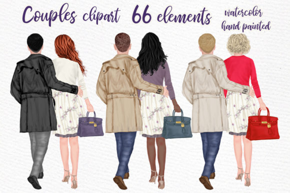 Couples Clipart for Elegant Branding and Illustration Projects