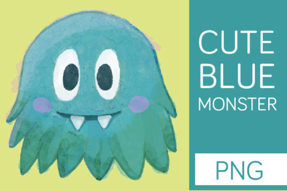 Cute Blue Monster - Halloween Clipart