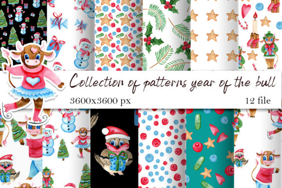 Digital Paper Packaging with Bulls Illustrations