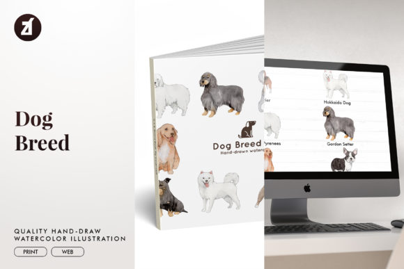Dog Breed Set 12 Illustrations