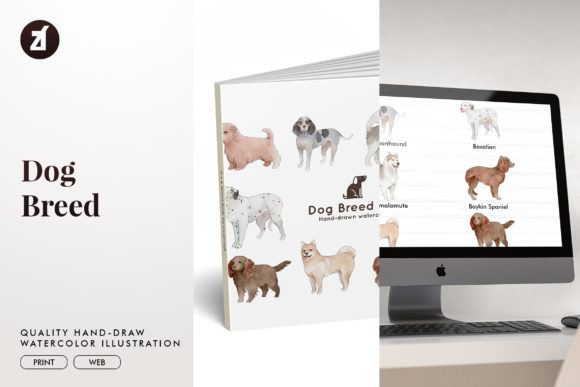 Dog Breed Set 16 Illustrations