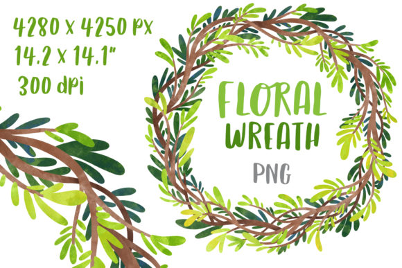 Floral Wreath Greenery Clipart