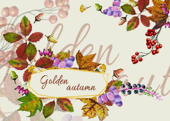 Golden Autumn Embroidery Design