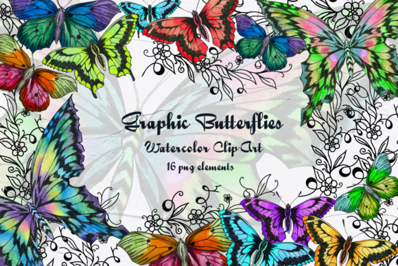 Graphic Butterflies Clip Art and Illustrations