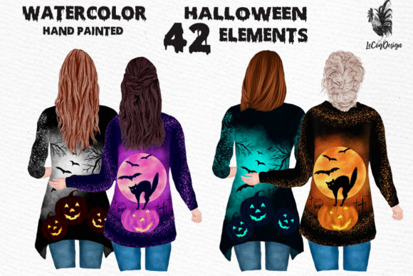 Halloween Besties Clipart & Illustrations