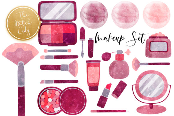 Makeup Beauty Clipart Set and Illustrations