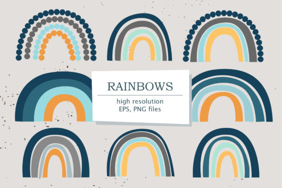 Modern Rainbows Set Illustrations
