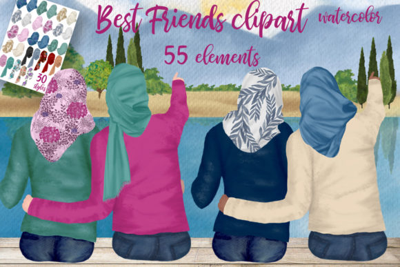 Muslim Women Hijab Clipart