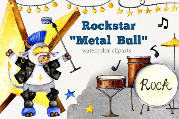 Rockstar Metal Bull Illustrations