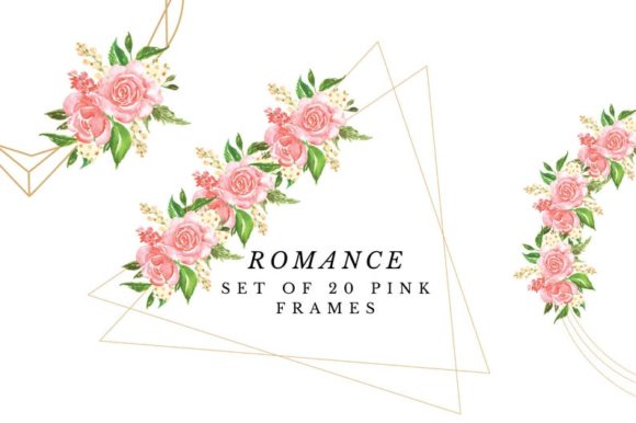 Romantic Geometric Gold Frames Illustrations