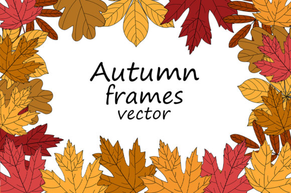 Set Autumn Frames Vector and Illustrations