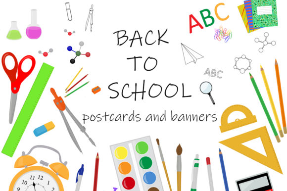 Set Back to School Postcards and Banners
