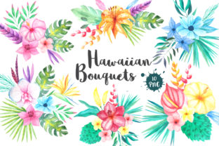 Tropical Bouquets Clipart Set: A Vibrant Graphic Design Asset for Modern Branding